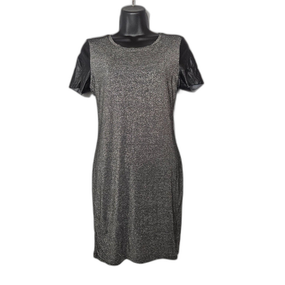 Generation Love Metalic Mini Party Dress Edgy Punk Stretch T-Shirt Dress Goth M